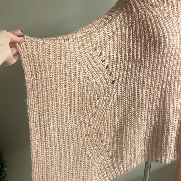 STEVE MADDEN women’s blush pink turtleneck sweater poncho open arms OSFit most - Picture 5 of 13